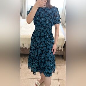 Kate Spade puff sleeve midi dress